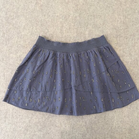 American Eagle Outfitters Dresses & Skirts - Vintage American Eagle Beaded Mini Skirt Blue Boho Y2K Festival M